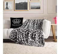 Juicy Couture Luxurious Throw Blanket for Couch - 50” x 70” Inches - Regent Leopard Print Blanket - Plush & Cozy Throw Blanket - Decorative Blankets for Sofas, Throws for Chairs, and Beds - Grey