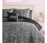Juicy Couture Modern Black Leopard Satin Queen Comforter Set - Luxury Bed in a Bag - Soft & Stylish 8-Piece Bedding Collection