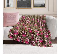 Juicy Couture Oversized Plush Blanket 60" x 70", Wild Cherry Warm Pink