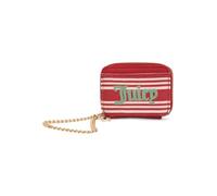 Juicy Couture Paradise Square Wristlet, Red Stripe, Gold-Tone Chain Strap, Zip Closure, 4.5 x 3.5 in