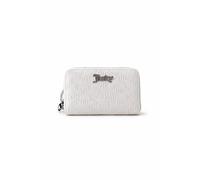 Juicy Couture Pep In Her Step Double Zip Wallet, Angel White, Embossed Logo Organizer Clutch with Card Slots, ID Window, Wristlet Style, 6x4x1.5 Inches