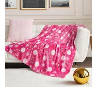 Juicy Couture Peppermint Party Plush 50"X70" Throw Blanket, Hot Pink