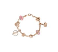 Juicy Couture Pink Bead and Sliding Charm Bracelet for Women 7.5"