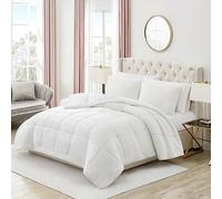 Juicy Couture Premium Comforter Set, Bedding Set Includes (1) 90"x90" Comforter and (2) 20"x26" Shams, Machine Washable,100% Polyester, Luxurious Comfort, Queen/Full, White