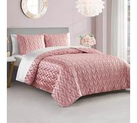 Juicy Couture Quilt Set, Polyester, Rose Gold, King