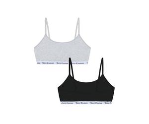 Juicy Couture Ren Bralette 2-Pack, Black/Silver Marl, S