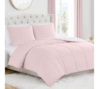 Juicy Couture Reversible Box Stitch Comforter Set, 2-Piece Twin/Twin XL - Pink Marshmallow/White - Glam Bedding Set