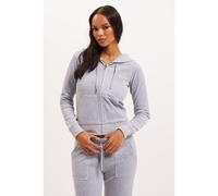 Juicy Couture Robertson Classic Jacket Synthetic Women's Silver Hooded Sweatshirt S