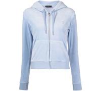 Juicy Couture Robertson velvet-effect hoodie - Blue XS-S-M-L