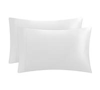 Juicy Couture Satin Pillowcase for Hair and Skin, Pure White King Size Pillowcase Set of 2 - Silky Satin Cooling Pillow Covers with Envelope Closure