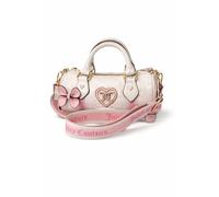 Juicy Couture Save the Best for Last Mini Barrel Satchel Bag, Quilted Logo Handbag with Bow Accents, 9 x 5 Inches, Angel Pink, One Size
