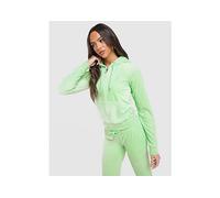 JUICY COUTURE Script Diamante Heart Hoodie - Green - Womens XXS