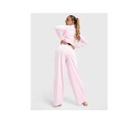 JUICY COUTURE Script Velour Wide Track Pants - Pink - Womens XXS