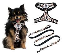 Juicy Couture Small Dog Leopard Print Harness and Leash Set - Adjustable, Heavy-duty, Mesh Padding, Trendy Leopard Print Design