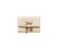 Juicy Couture Sprinkle of Juicy Trifold Wallet, Soft White, with Card Slots, Coin Pocket, Key & Heart Charms, 5.5 x 3.5 In