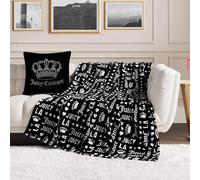 Juicy Couture - Throw Blanket | Crown Royal | Plush and Cozy | Decorative Blankets for Sofas, Chairs and Beds| Luxurious and Soft | Chic Home Decor | Measures 50" x 70" | Black/White