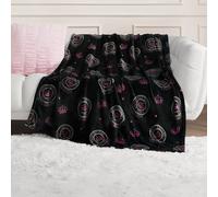 Juicy Couture - Throw Blanket, Juicy Emblem, Plush and Cozy, Decorative Blankets for Sofas, Chairs and Beds, Luxurious and Soft, Chic Home Decor, Measures 50" x 70", Emblem Black