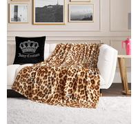 Juicy Couture - Throw Blanket | Regent Leopard | Plush and Cozy | Decorative Blankets for Sofas, Chairs and Beds| Luxurious and Soft | Chic Home Decor | Measures 50" x 70" | Brown
