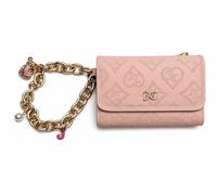 Juicy Couture Top Notch Double Sided Trifold Wallet with Charms, 5.5" W x 3.75" H x 1" D, Powder Blush Pink, 5.5" W x 3.75" H x 1" D, Trifold