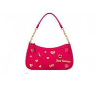 Juicy Couture Turn on the Charm Shoulder Bag, Gold Chain Strap, Charm Embellished, 9.5x5 Inch, Raspberry Tart Pink, One Size, Trendy, Contemporary, Boho, Bohemian, Feminine, Preppy, Romantic