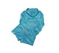 Juicy Couture Velour Coastal Teal Tracksuit Jacket and Shorts Set Size Large