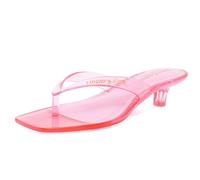 Juicy Couture Wedge Platform Flip Flops, Stylish Thong Sandals with Elevated Platform for Beach, Pool, and Casual Wear, Jelly Candy, Pink, Size 10