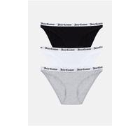 Juicy Couture Women's 3 Pack Cotton Brief With Branded Jacquard Elastic Multi- Black/Grey Marl/White | Size: XS Juicy Couture Multicolor XS