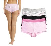Juicy Couture Women's 5 Pack Cotton Underwear Set (US, Alpha, X-Large, Regular, Regular, First Blush/Pink Status/Black/Lt Heather Grey/JC Logo Toss)