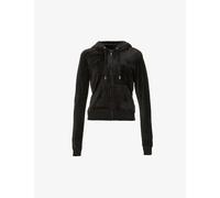 Juicy Couture Womens Black Regular-fit Logo-embroidered Velour Hoody S