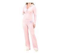 Juicy Couture Women's Bling Velour Tracksuit, Whisper Pink, XL