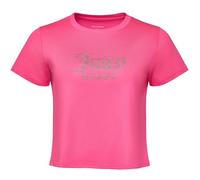 Juicy Couture Women's Cap Sleeve Crop Top Shirts - Athletic Workout, Gym, Yoga & Everyday Activewear (Plus), Solid Jc Pink, XXL