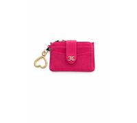 Juicy Couture Women's Card Case with Heart Key Holder (Embossed Patent Leather-Hot Pink)