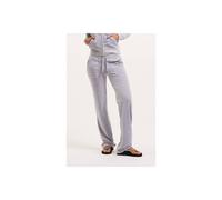 Juicy Couture Classic Velour Midi Rise Pocketed Trackpant, Silver, Size M, Women Ilver