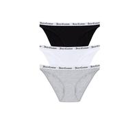 Juicy Couture Women's Diddy Cotton Brief 3-Pack Multipack-Unterwäsche Pack für Sport Freizeit Fitness aus Baumwolle in Versch. Farben Underwear, Multi-Black/Grey Marl/White, S