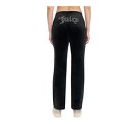 Juicy Couture Women's Hallow Bling Velour Track Pant, Black, XL