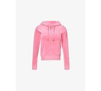 Juicy Couture Womens Hot Pink Robertson Crystal-embellished Velour Hoody M