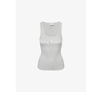 Juicy Couture Womens Juicy Couture Longline Ribbed Stretch-Cotton Vest Top Silver Marl XS