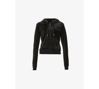 Juicy Couture Womens Juicy Couture Regular-Fit Logo-Embroidered Velour Hoody Black S