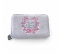 Juicy Couture Women's Juicy in Bloom Zip Around Bifold Wallet, Multi Compartment with ID Window, Card Slots & Coin Pocket, Powder Blush