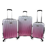 Juicy Couture Women's Lindsay 3-Piece Hardside Spinner Luggage Set, Silver Fuchsia