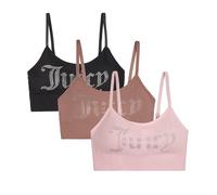 Juicy Couture Women's Multipack Seamless Comfort Lounge Wirefree Bralettes, Jelly Belly/Cookie/Black, L