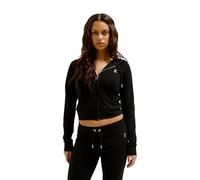 Juicy Couture Women's Oola Hoodie Kapuzensweatjacke, Jersey Sweatjacke Mit Kapuze Und Reißverschluss in Verschiedenen Farben Hooded Sweatshirt, Black, XS