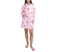 Juicy Couture Women's Super Soft Luxe Plush Shawl Collar Robe, Pink Heart Jc, L-x-L
