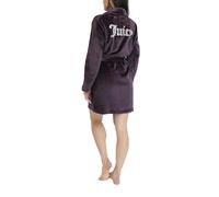 Juicy Couture Women's Super Soft Luxe Plush Shawl Collar Robe, Smoky Noir, S-M