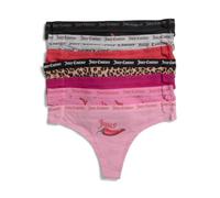 Juicy Couture Women's Thong Underwear, Assorted Colors and Designs, Cotton Spandex Blend, 7 Pack, Medium