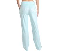 Juicy Couture Women's Velvet Fleece Lounge Pajama Pant with Rhinestones, Blue Diamond, M