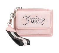 Juicy Couture Women's Wristlet with Dual Fold Flap Wallet, Pink Diamond/Liquorice, S
