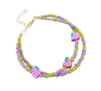 Juicy fruit charms Mood bracelet Fun Friendship Summer Vibes colorful bracelets Thin Beaded adjustable hawaiian beach bracelets for women, S, Acrylic, no gemstone