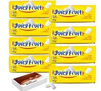 Juicy Fruit Chewing Gum 10 Pallets Per Pack with Gift Box - 8 × Packs - Fruity, Refreshing Chewing Gum for Sharing & Gifting