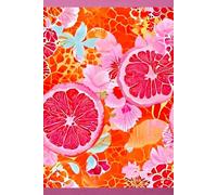 JUICY FRUIT PINK ORANGE Tropical Citrus-Botanical Floral Garden Kaleidoscope Art-JOURNAL NOTEBOOK DIARY RECIPE BLANK BOOK-Flower Artist Women Teen ... SCHOOL SUPPLY֎College University
